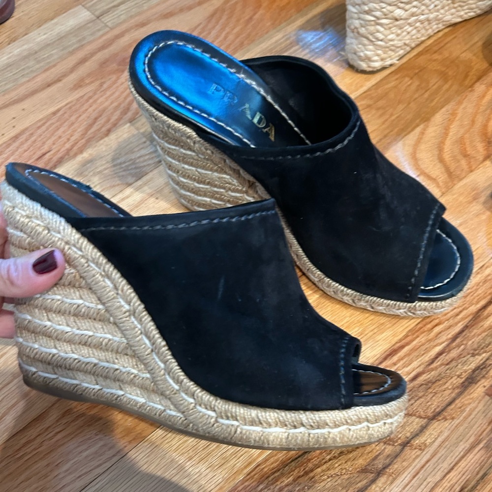 Prada Espadrilles -Black Suede - size 38.5